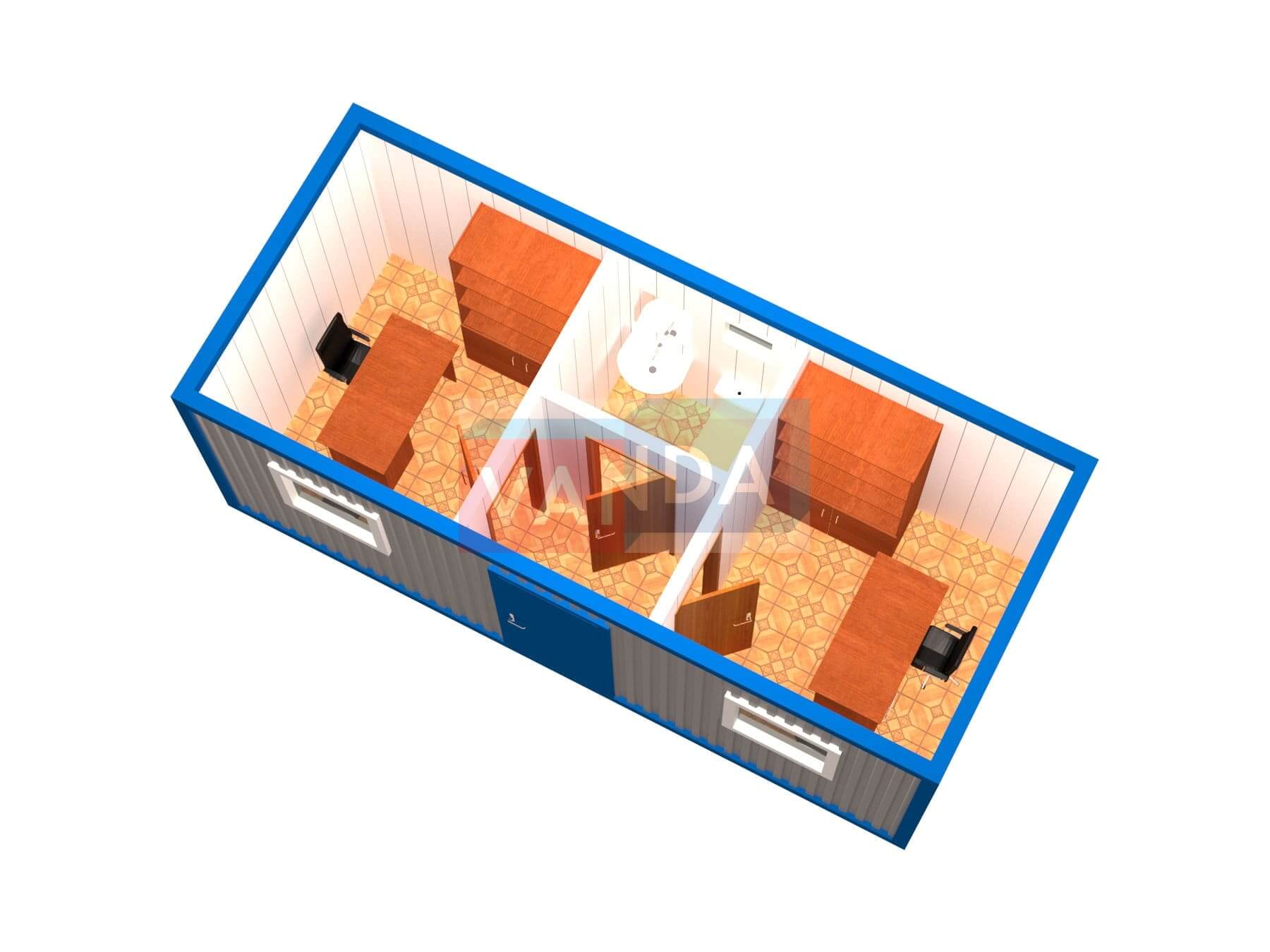 Блок-контейнер офисный с санузлом № 10 (вариант 1)